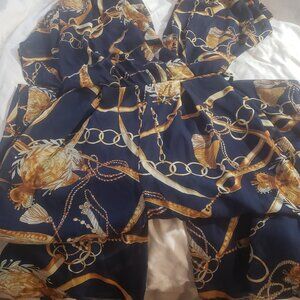 Miss Avenue Women's Printed Chains Palazzo Jumpsuit Size Small